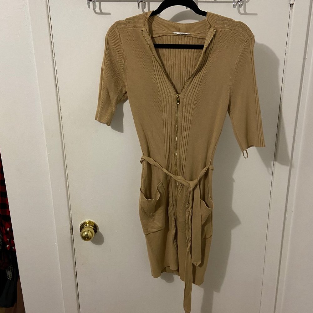 Guess Brown/Gold Belted Dress